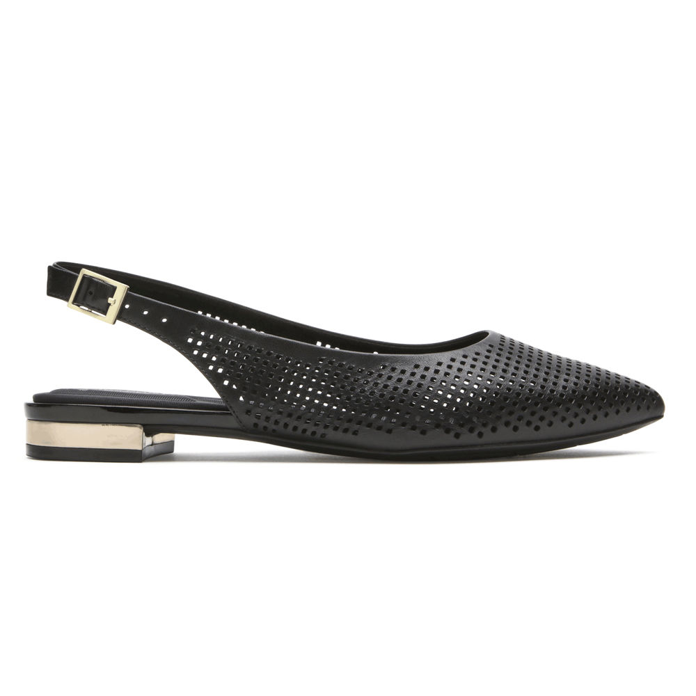 Rockport Womens Total Motion Adelyn Slingback - Flats Black - QHK589370